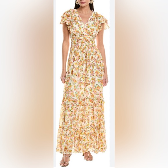 Shoshanna Dresses & Skirts - Shoshanna Lucinda floral maxi dress in Optic Lemon Gold.